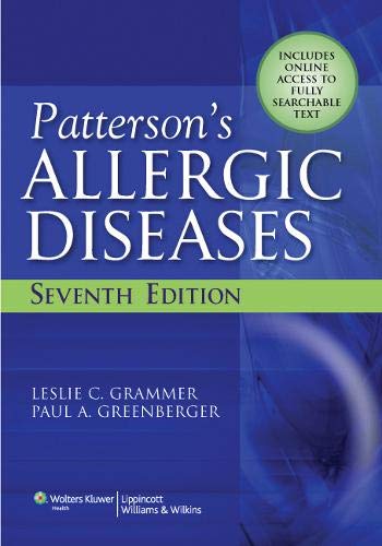Patterson'S Allergic Diseases 7/Ed (OLD Edition)