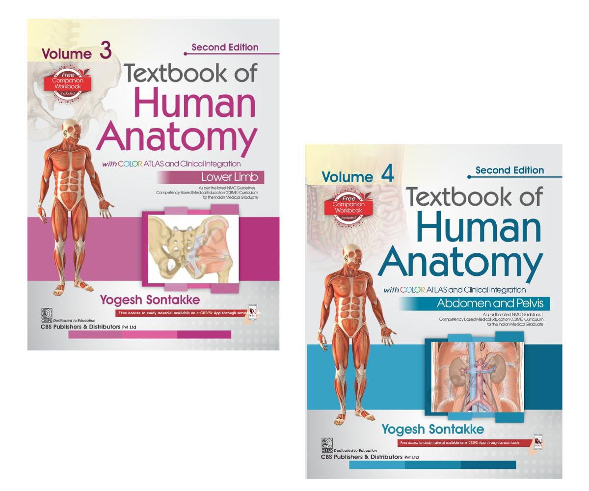 TEXTBOOK OF HUMAN ANATOMY WITH COLOR ATLAS AND CLINICAL INTEGRATION 2ED 2 VOL SET (VOL 3 LOWER LIMB & VOL 4 ABDOMEN AND PELVIS) WITH COMPANION WORKBOOK 2ED (PB 2026)