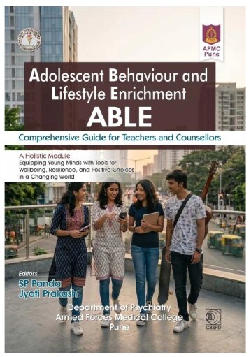 ADOLESCENT BEHAVIOUR AND LIFESYLE ENRICHMENT ABLE COMPREHENSIVE GUIDE FOR TEACHERS AND COUNSELLORS (PB 2027) AFMCS PUNE