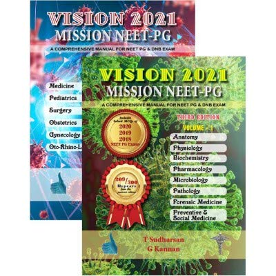 Vision 2021 Mission Neet Pg 3Rd/2020 (2 Vols) With 209 Repeats, Includes 2020, 2019, 2018 Ne