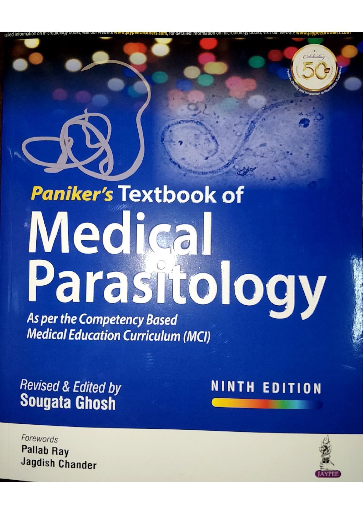 Paniker's Textbook of Medical Parasitology 9/e 2020