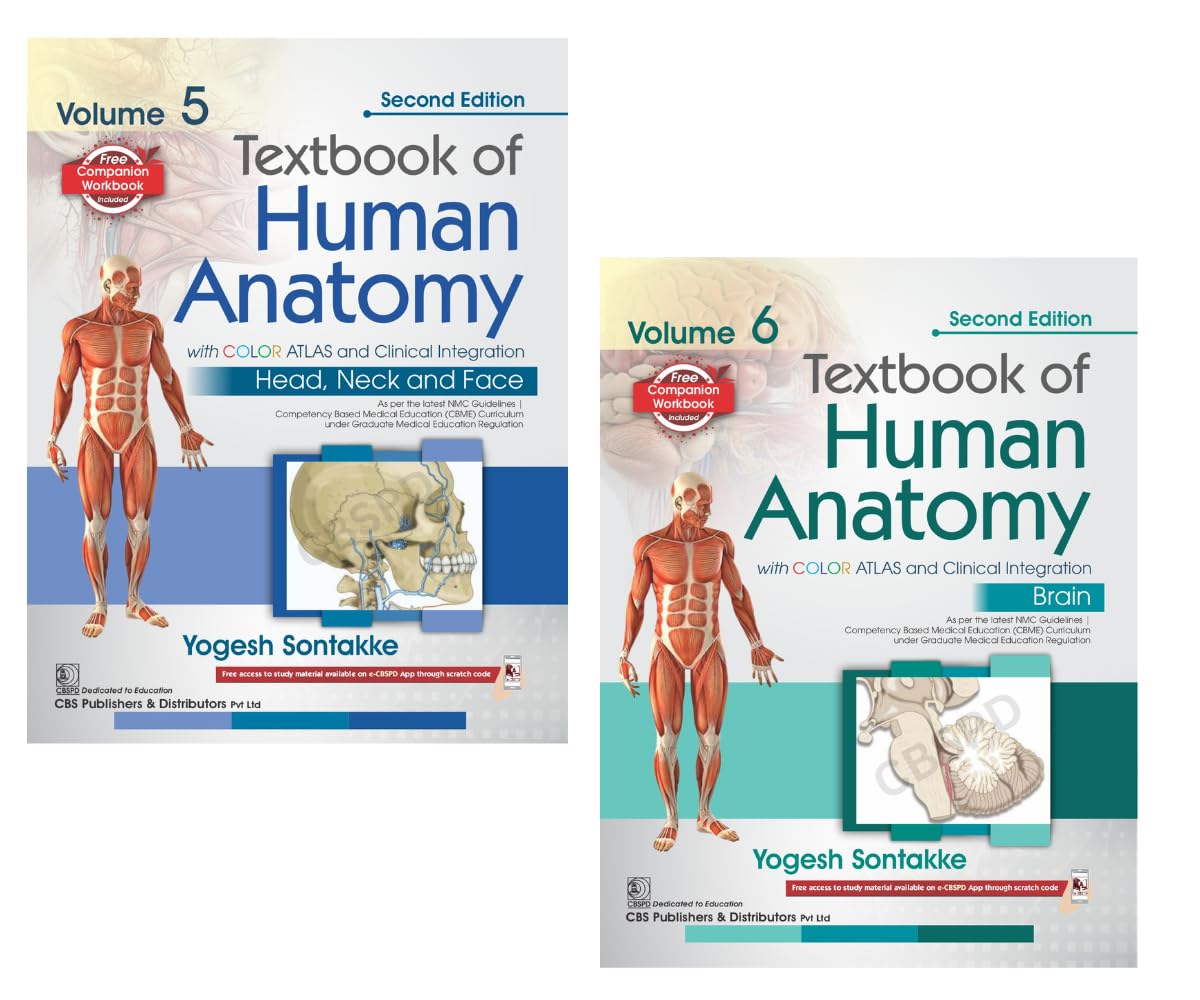 TEXTBOOK OF HUMAN ANATOMY WITH COLOR ATLAS AND CLINICAL INTEGRATION 2ED 2 VOL SET (VOL 5- HEAD NECK AND FACE AND VOL 6-BRAIN) WITH COMPANION WORKBOOK (PB 2026)