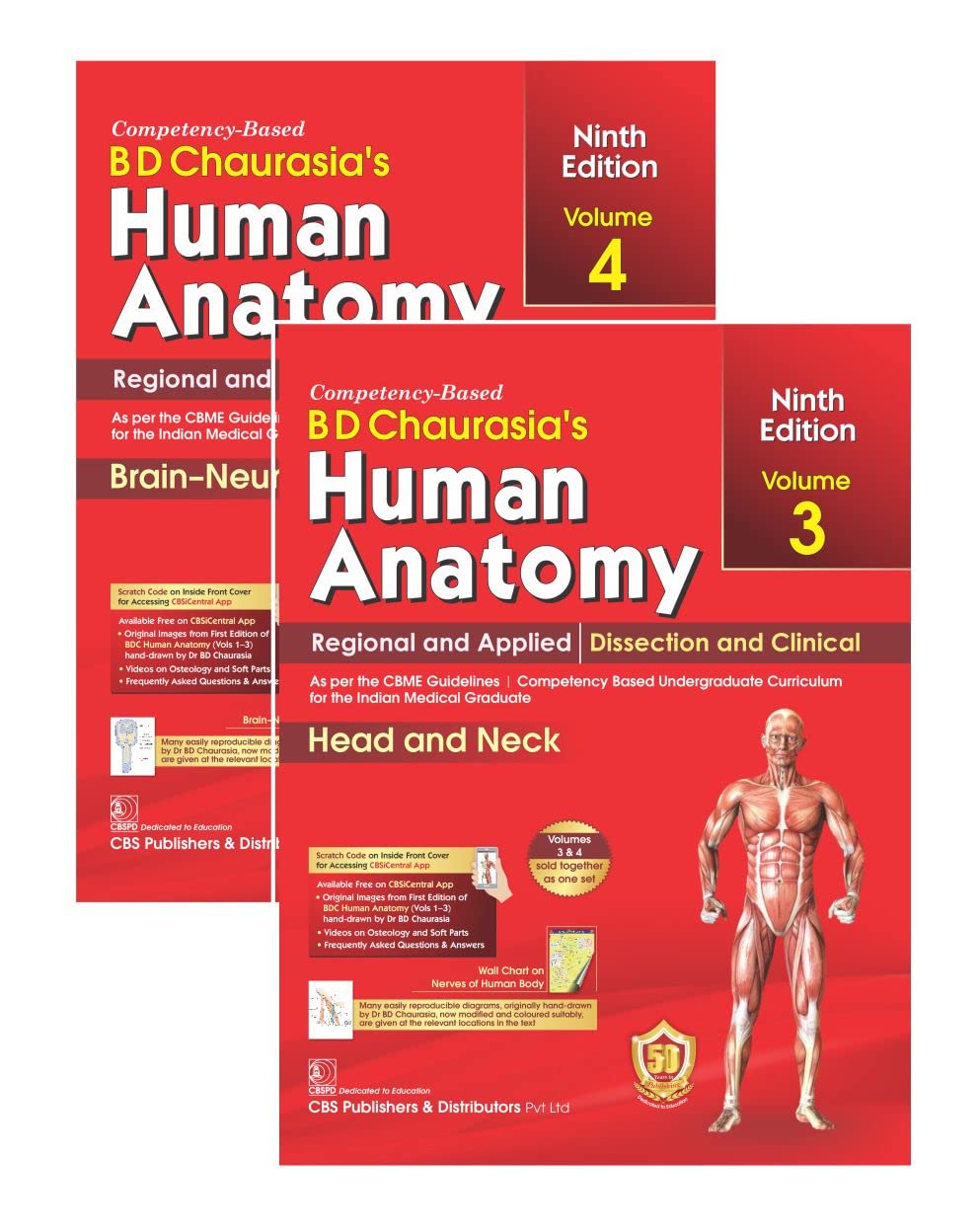 BD CHAURASIAS HUMAN ANATOMY 9ED VOL 3 AND 4 REGIONAL AND APPLIED DISSECTION AND CLINICAL (BDC)