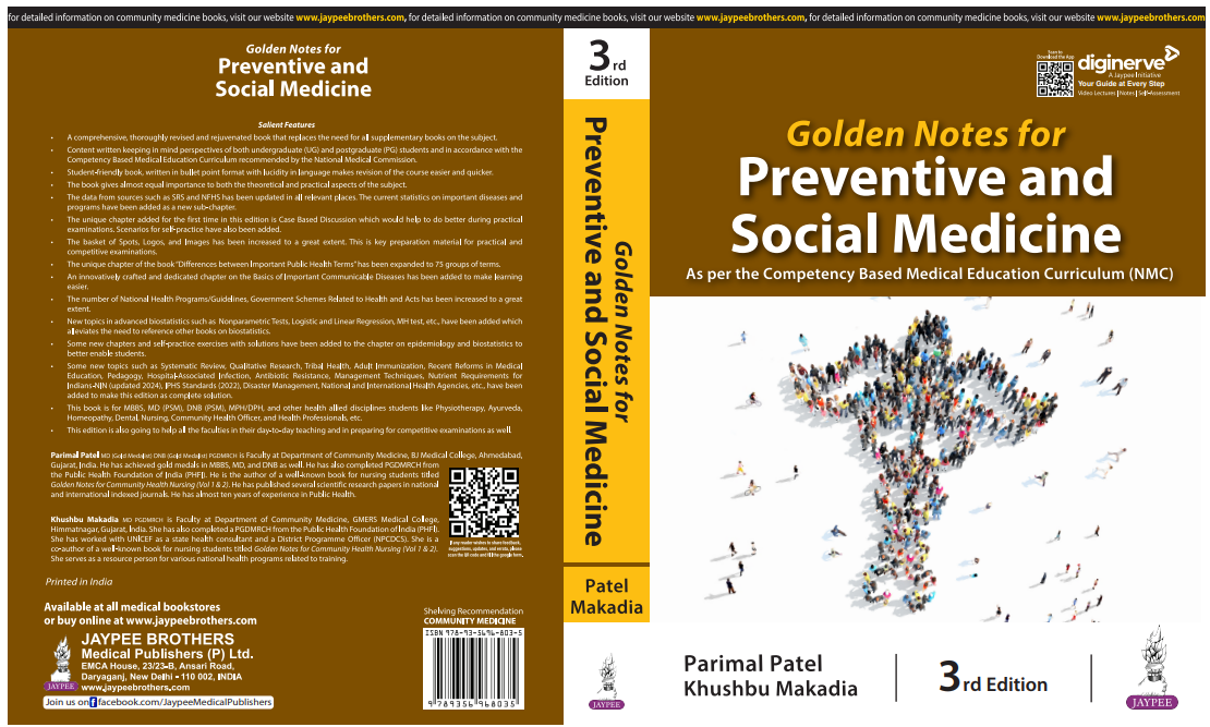 Golden Notes for Preventive and Social Medicine- As per the Competency Based Medical Curriculum(NMC)- 3rd Edition