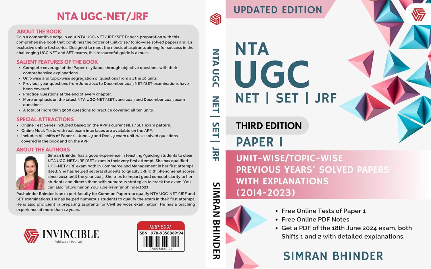 Nta Ugc Net | Set | Jrf | Topic- Wise Previous Year's Solved Papers With Explanations |2014-2023 | Paper-1 