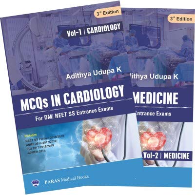 Mcqs In Cardiology For Dm/Neet Ss Entrance Exams 3Rd/2019 (2 Vols.Set)