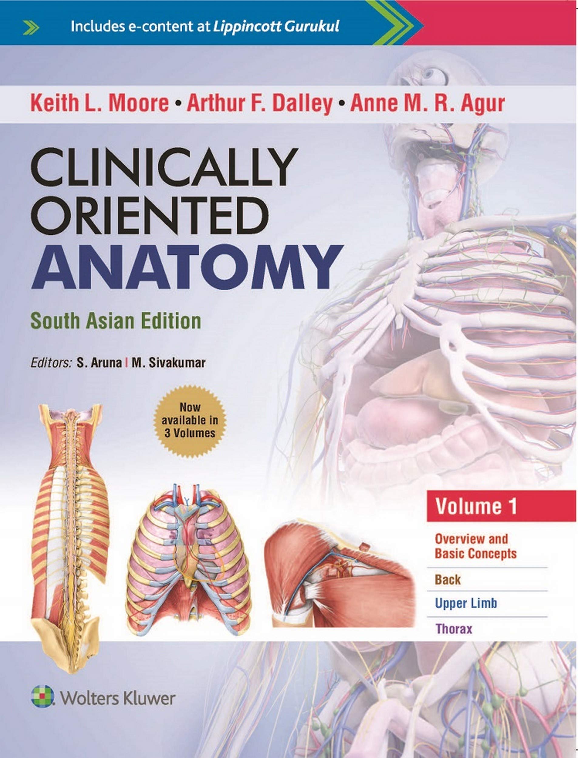 Clinically Oriented Anatomy South Asian Edition  ( 3 volume set )