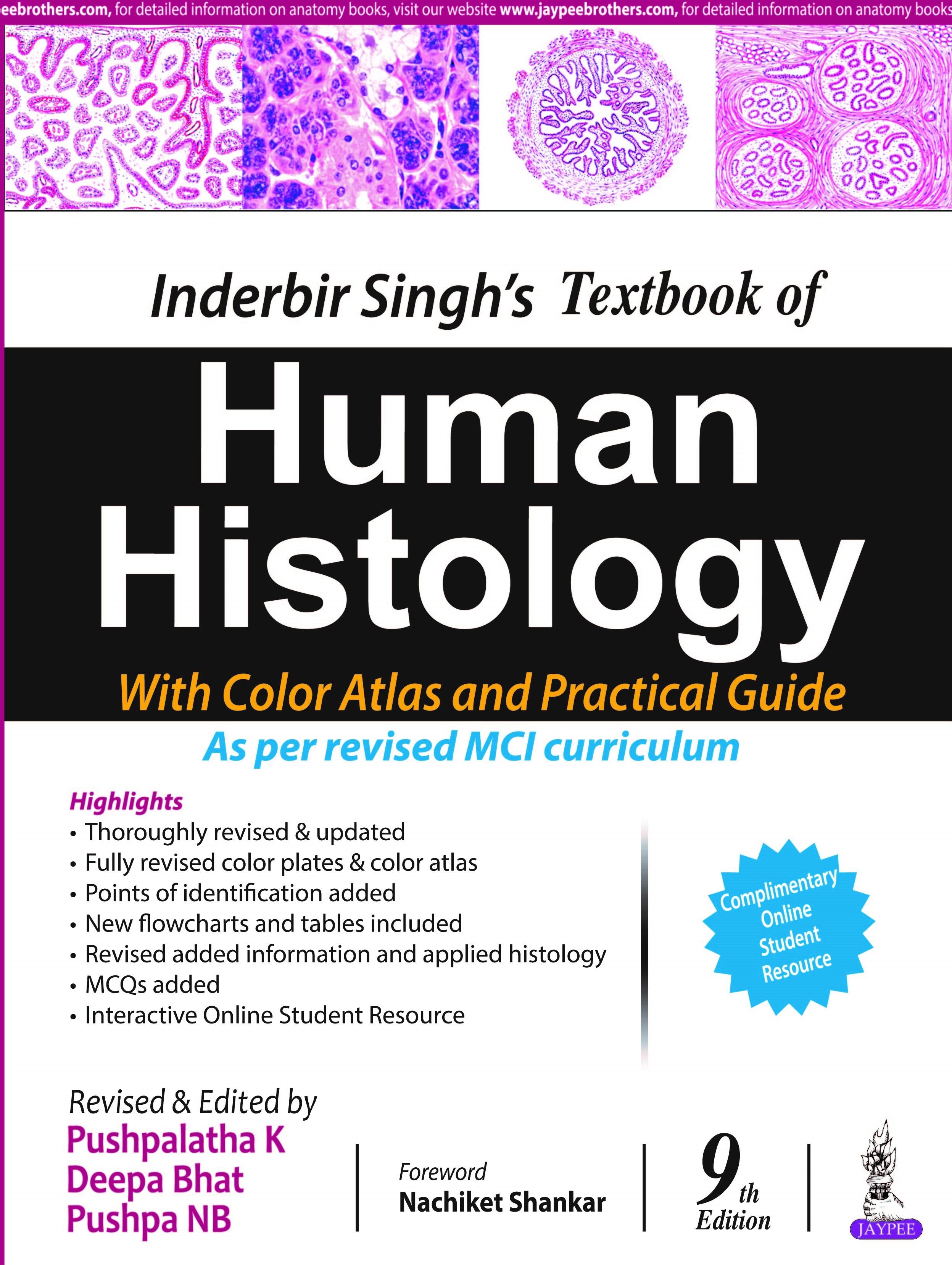 Inderbir Singh'S Textbook Of Human Histology With Colour Atlas And Practical Guide
