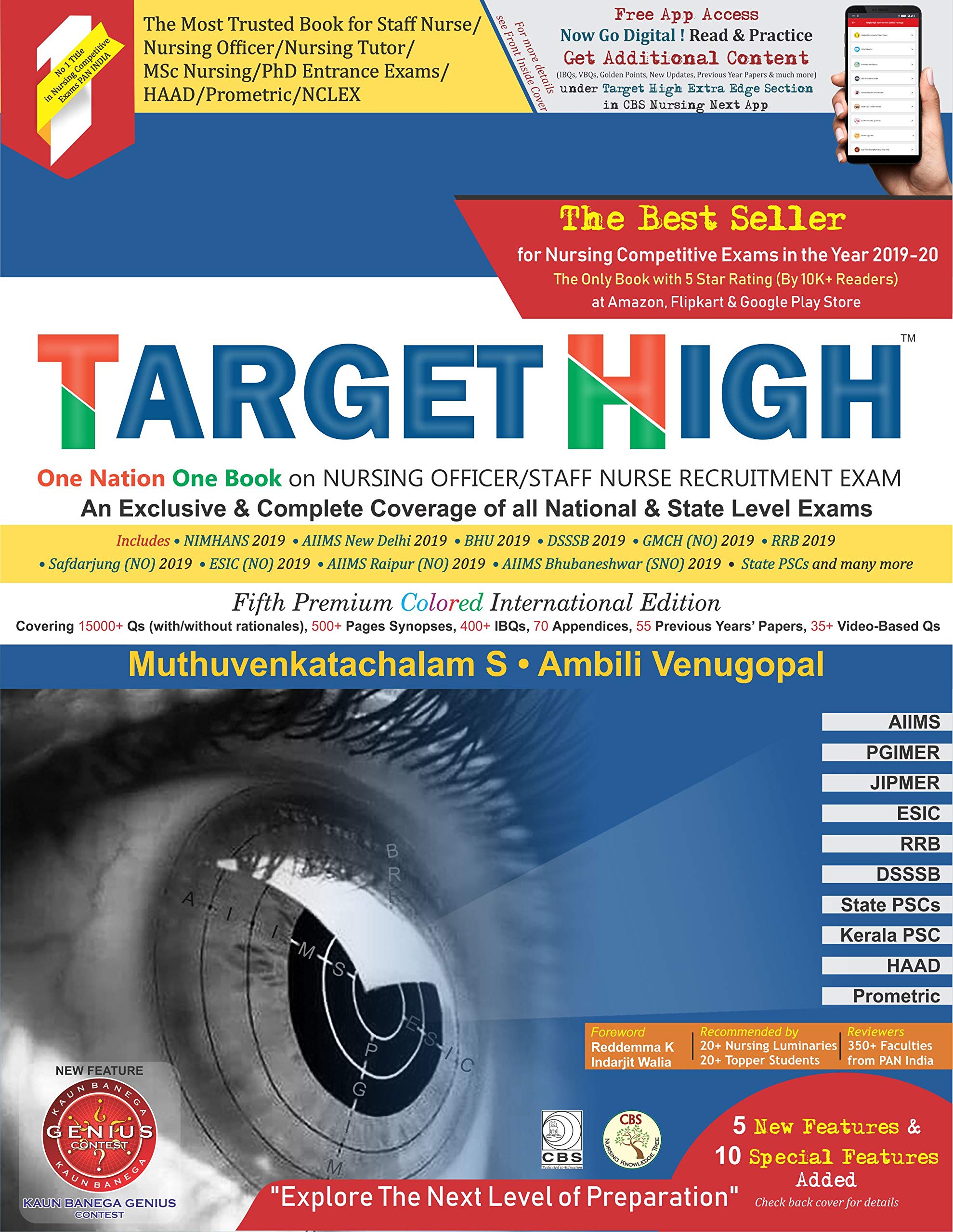 Target High: One Nation One Book On Nursing Officer / Staff Nurse Recruitment Exam, 5Th Premium Colored International Edition (Pb)