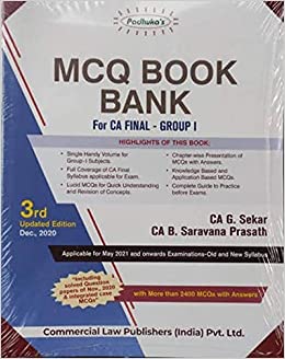 Mcq Book Bank For Ca Final -  Group I     