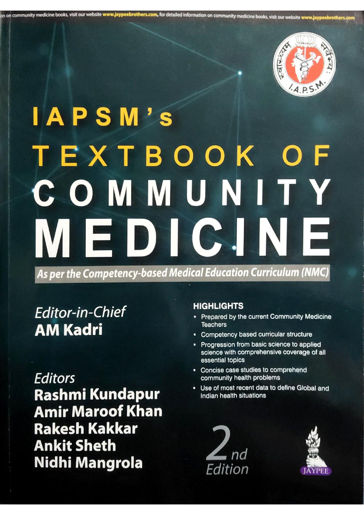 IAPSM's Textbook of Community Medicine (Old Edition)