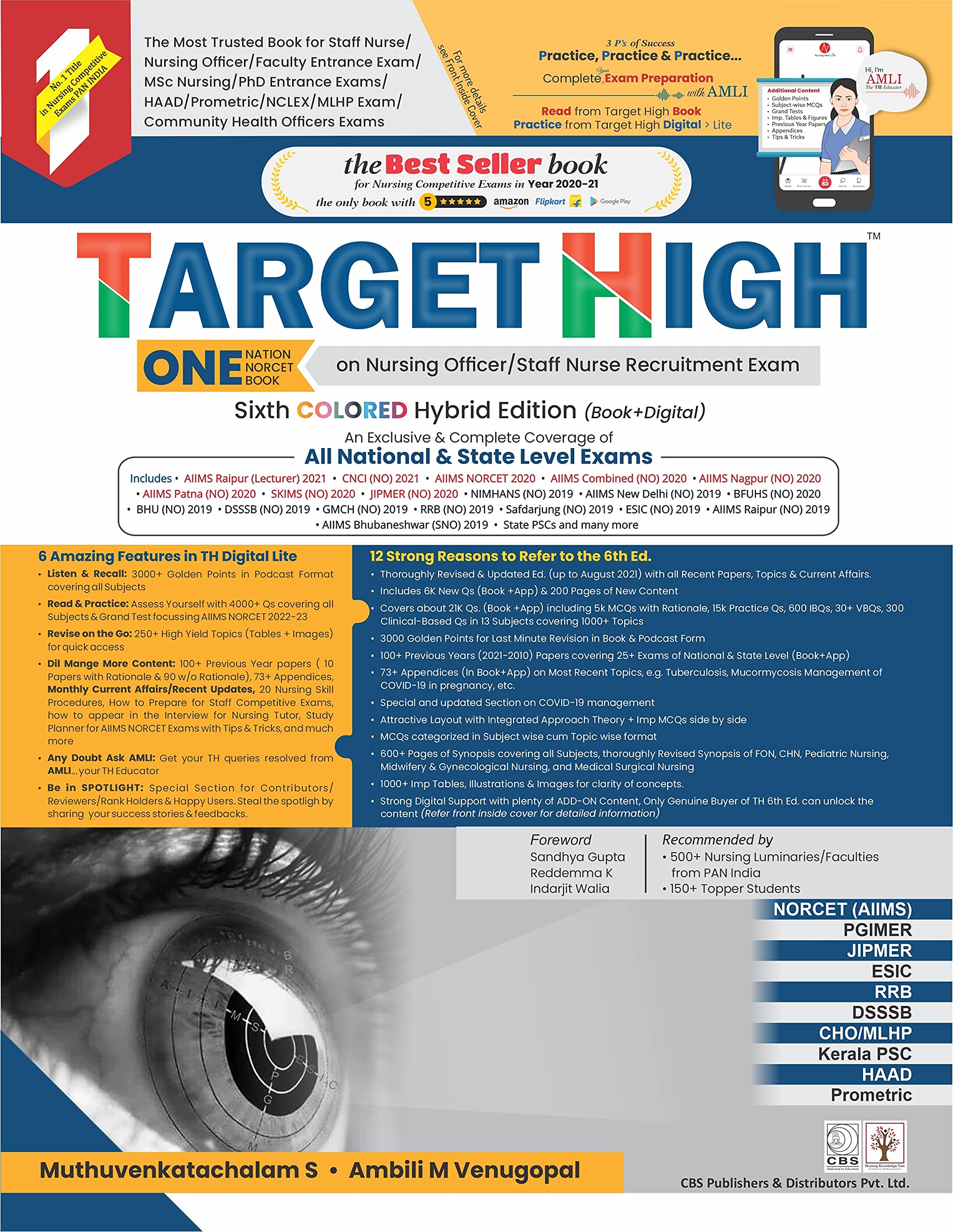 Target High- for Nursing Officer/Staff Nurse Recruitment Exam 6th Premium Edition Paperback 2021 (Hybrid Edition)