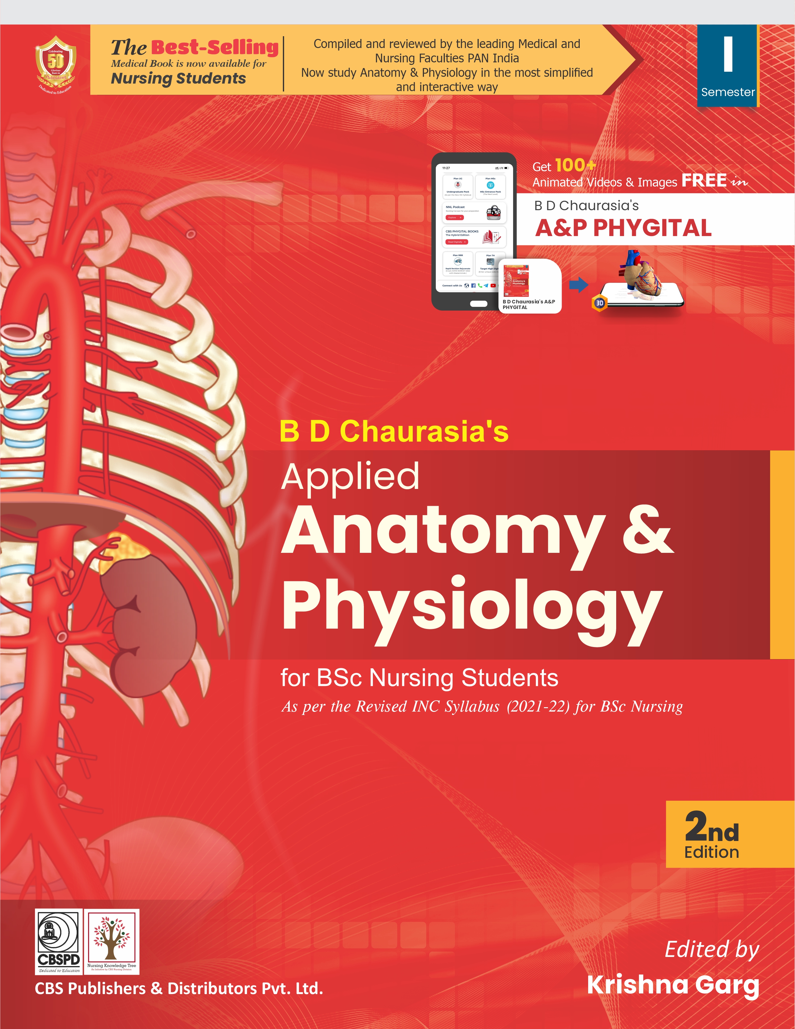 Bd Chaurasia Applied Anatomy And Physiology For Bsc Nursing Students As Per Revised Inc Syllabus 2021-22 (1 Semester) 2Ed (Pb 2025)