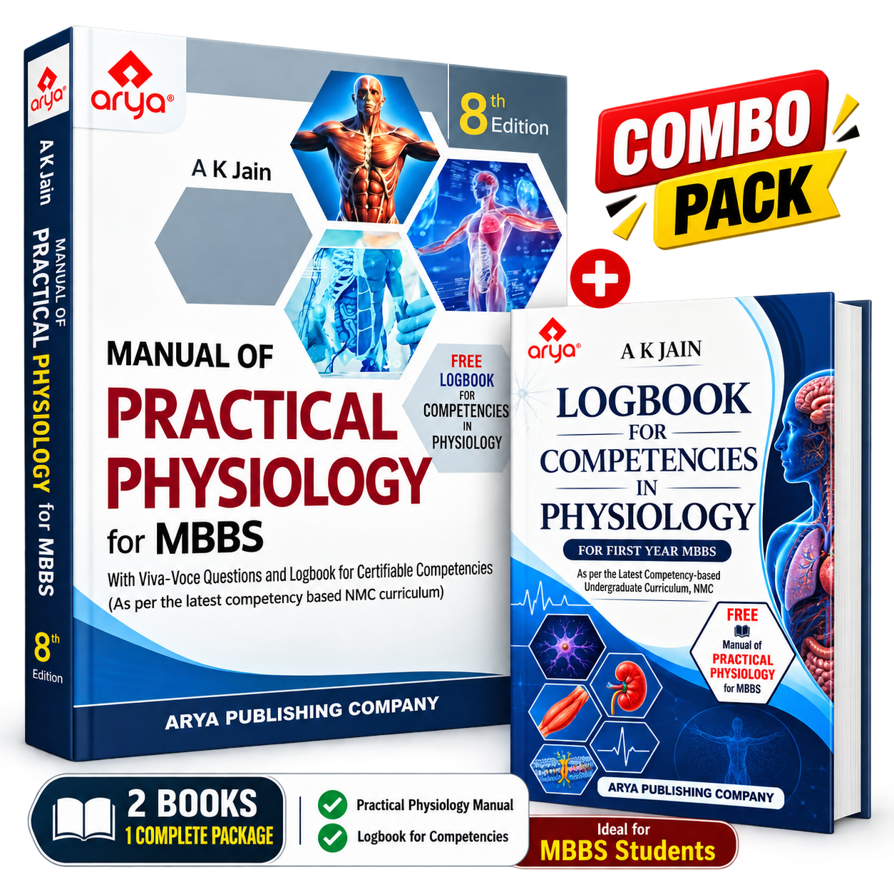 Manual Of Practical Physiology For MBBS (With Logbook for competencies in physiology) 8th | AK Jain