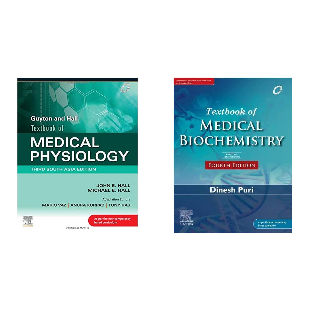 MBBS 1st Prof  Guyton Medical Physiology + Medical Biochemistry Puri (Set of 2 Books)