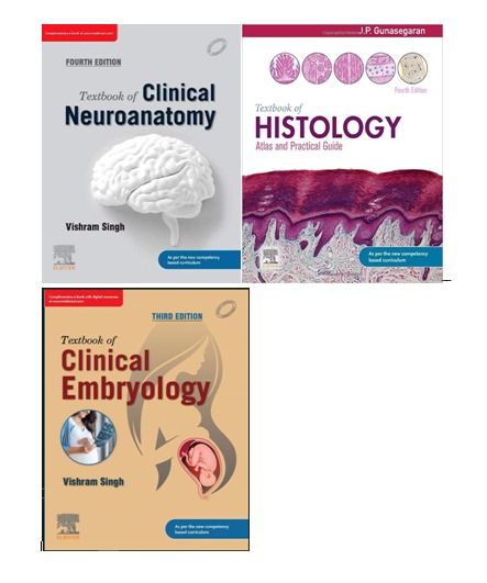 MBBS 1st Prof-Supplementary books Singh Neuroanatomy + Gunasegaran Histology + Singh Embryology