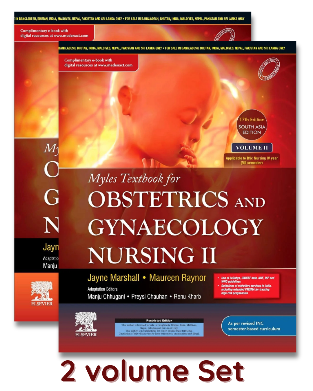 Myles Textbook for Obstetrics & Gynaecology Nursing I & II, 17th South Asia Edition