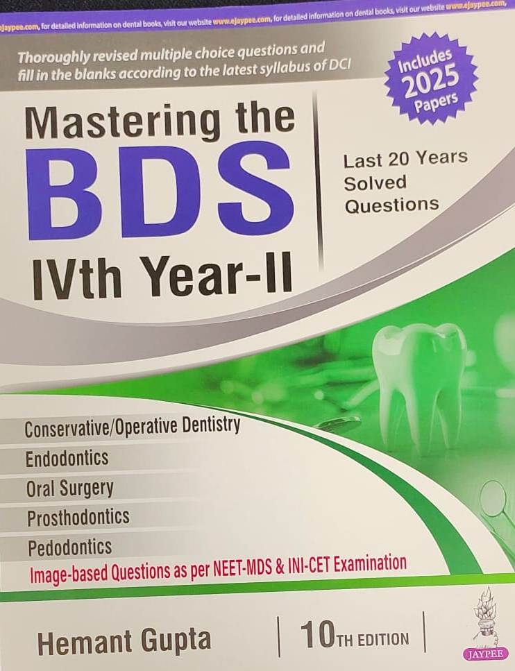 Mastering the BDS IVth Year‑II, 10th Edition (2026)